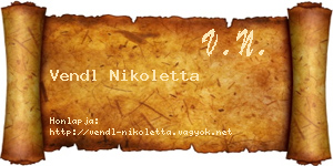 Vendl Nikoletta névjegykártya