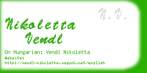 nikoletta vendl business card